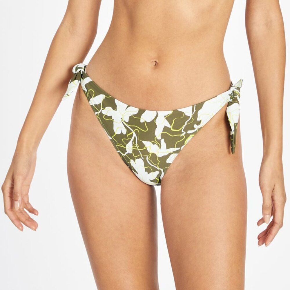 Tanya Taylor Women's Laura Abstract Print Side Ties Bikini Bottom Size XL